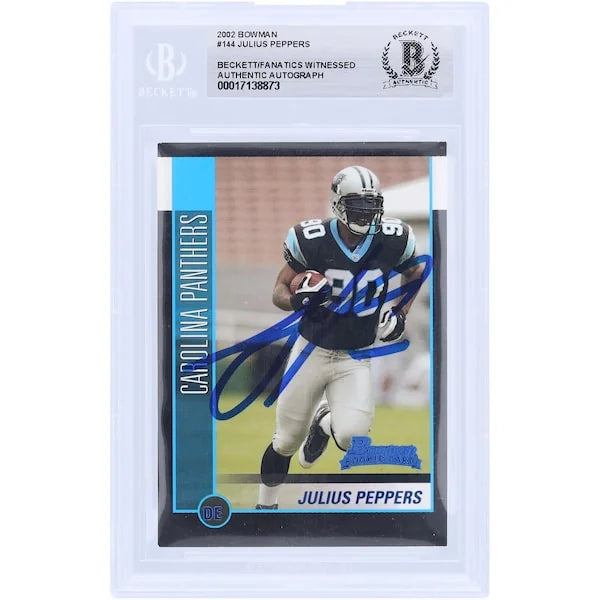 Julius Peppers Signed 2002 Bowman #144 Rookie Card | Panthers