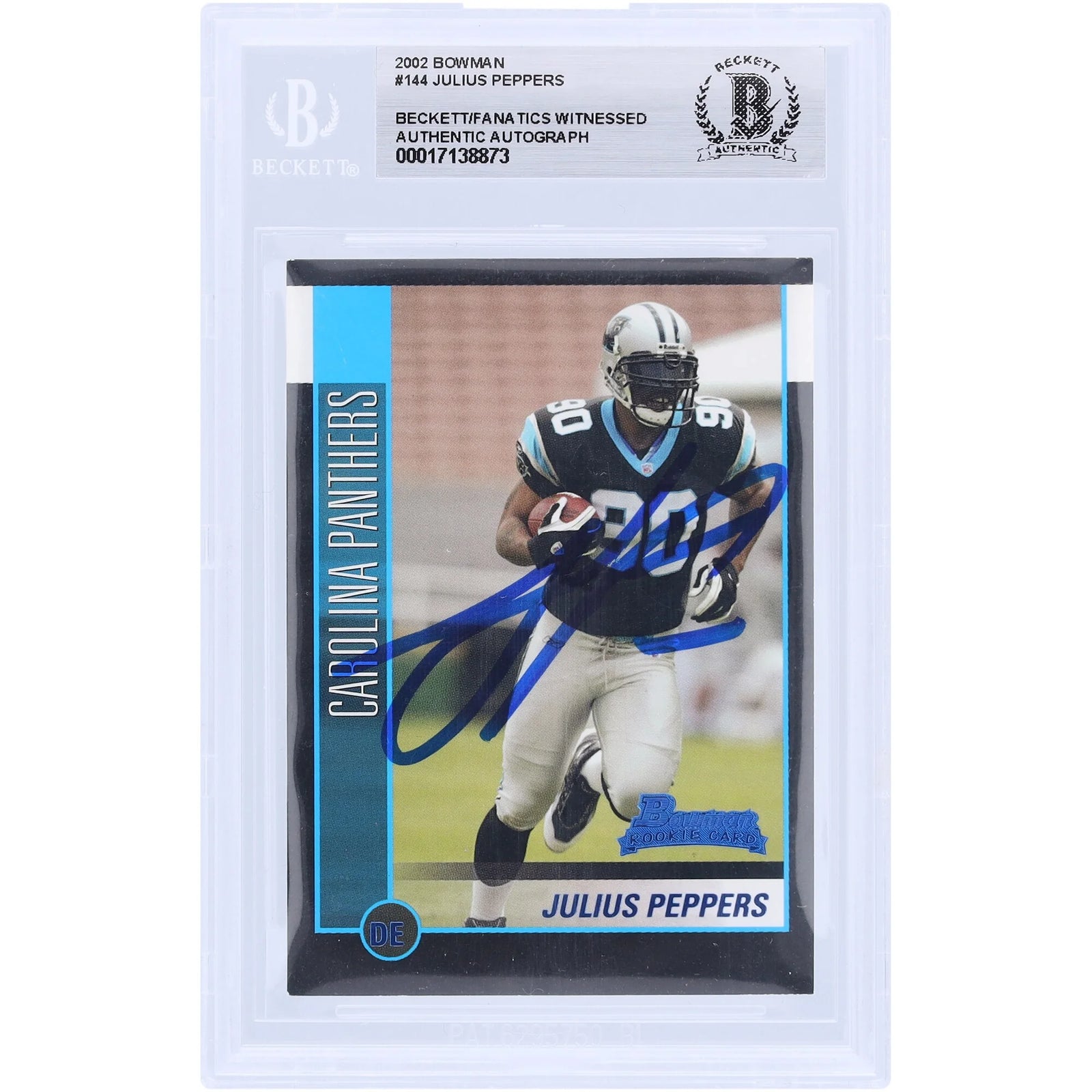 Julius Peppers Signed 2002 Bowman #144 Rookie Card | Panthers