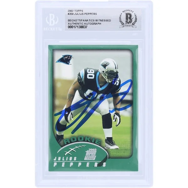 Julius Peppers Signed 2002 Topps #359 Rookie Card | Beckett Authenticated