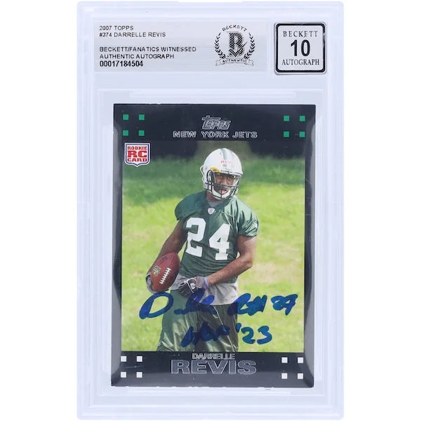 Darrelle Revis Signed 2007 Topps #374 Rookie Card | Grade 10 with HOF '23 Inscription