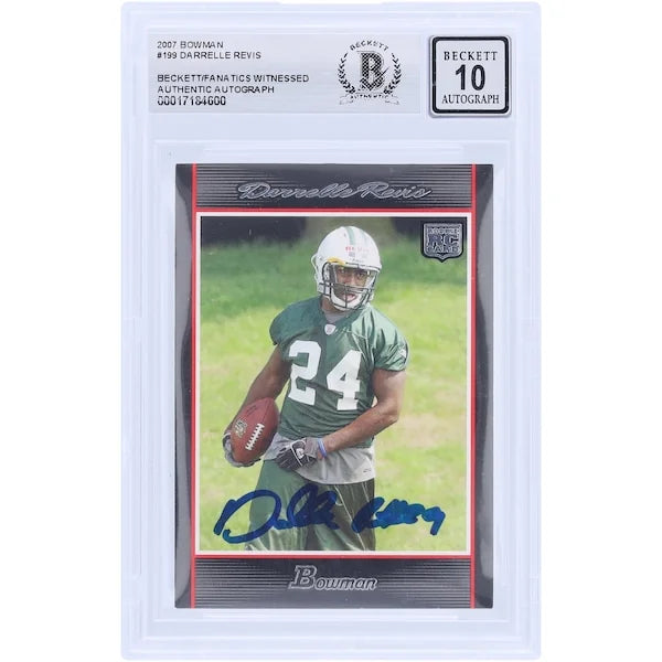 Darrelle Revis Signed 2007 Bowman #199 Rookie Card | Beckett Authenticated 10