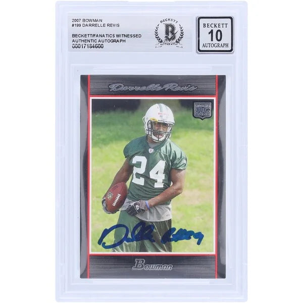 Darrelle Revis Signed 2007 Bowman #199 Rookie Card | Beckett Authenticated 10