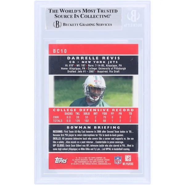 Darrelle Revis Signed 2007 Topps Chrome #BC10 Rookie Card | Jets