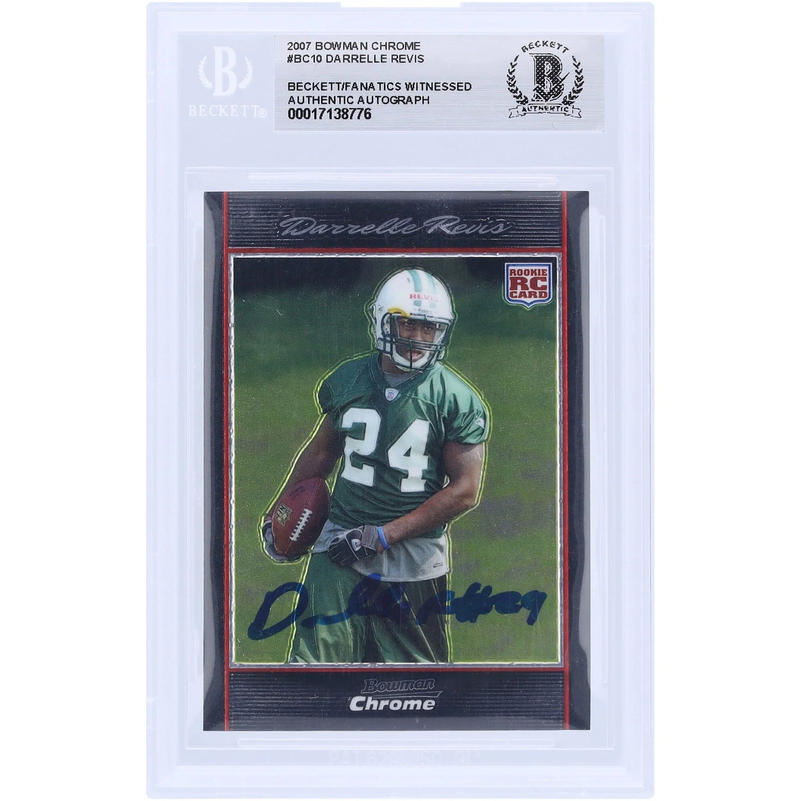 Darrelle Revis Signed 2007 Topps Chrome #BC10 Rookie Card | Jets