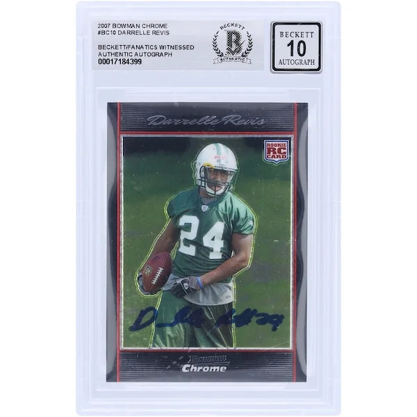 Darrelle Revis Signed 2007 Topps Chrome #BC10 Rookie Card | Graded 10