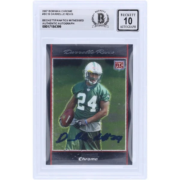 Darrelle Revis Signed 2007 Topps Chrome #BC10 Rookie Card | Graded 10