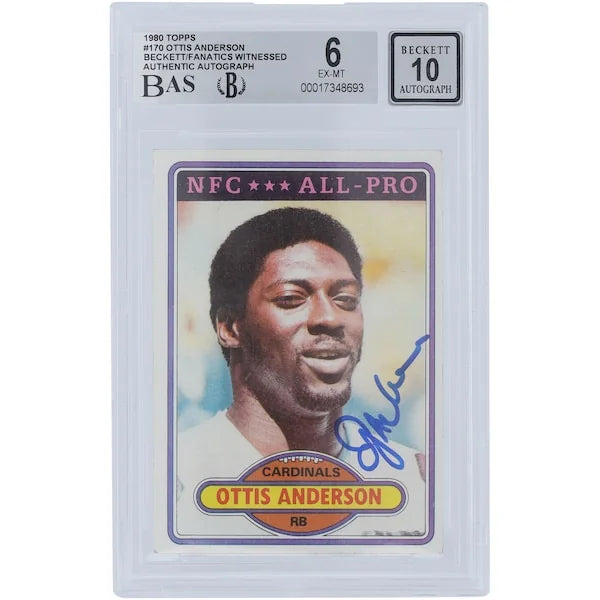 Ottis Anderson Signed 1980 Topps #170 Rookie Card | Beckett Authenticated