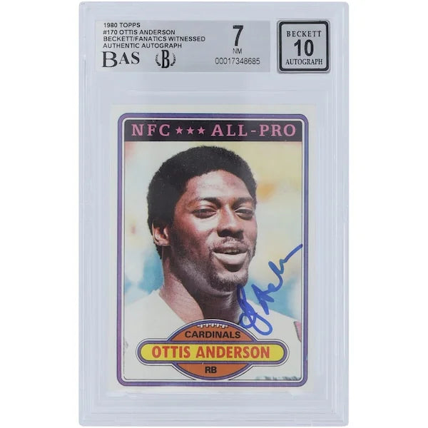 Ottis Anderson Signed 1980 Topps #170 Rookie Card | Beckett Authenticated 7/10