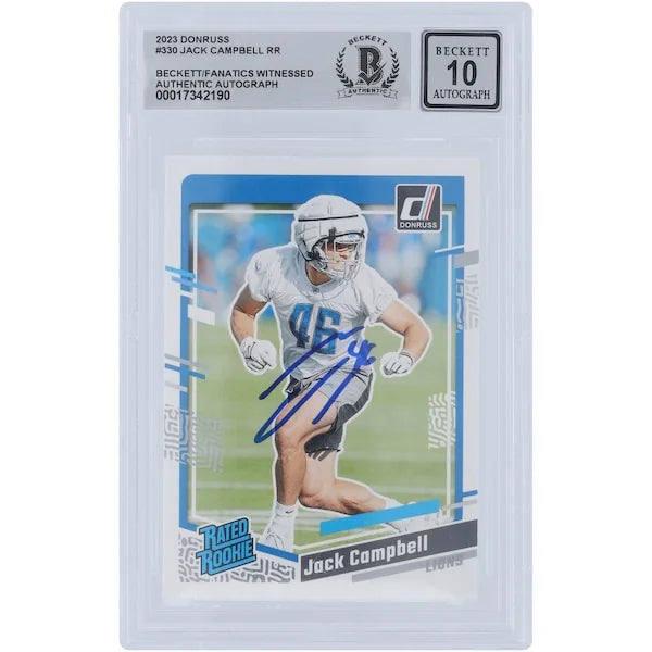Jack Campbell Signed 2023 Panini Donruss Rated Rookie #330 | Beckett 10