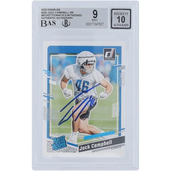 Jack Campbell Signed 2023 Panini Donruss Rated Rookie #330 | Beckett Authenticated 9