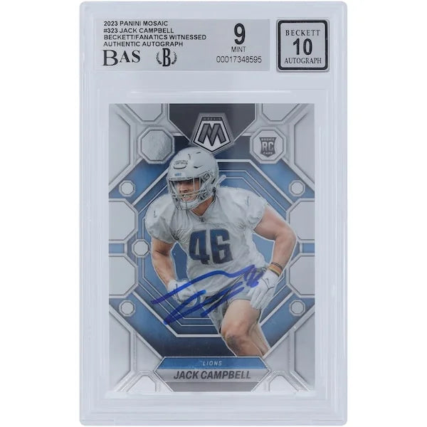 Jack Campbell Signed 2023 Panini Mosaic #323 Rookie Card | Beckett 9