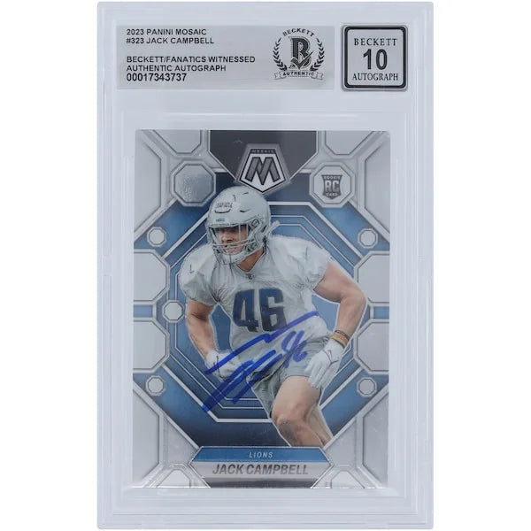 Jack Campbell Signed 2023 Panini Mosaic #323 Rookie Card | Beckett Graded 10