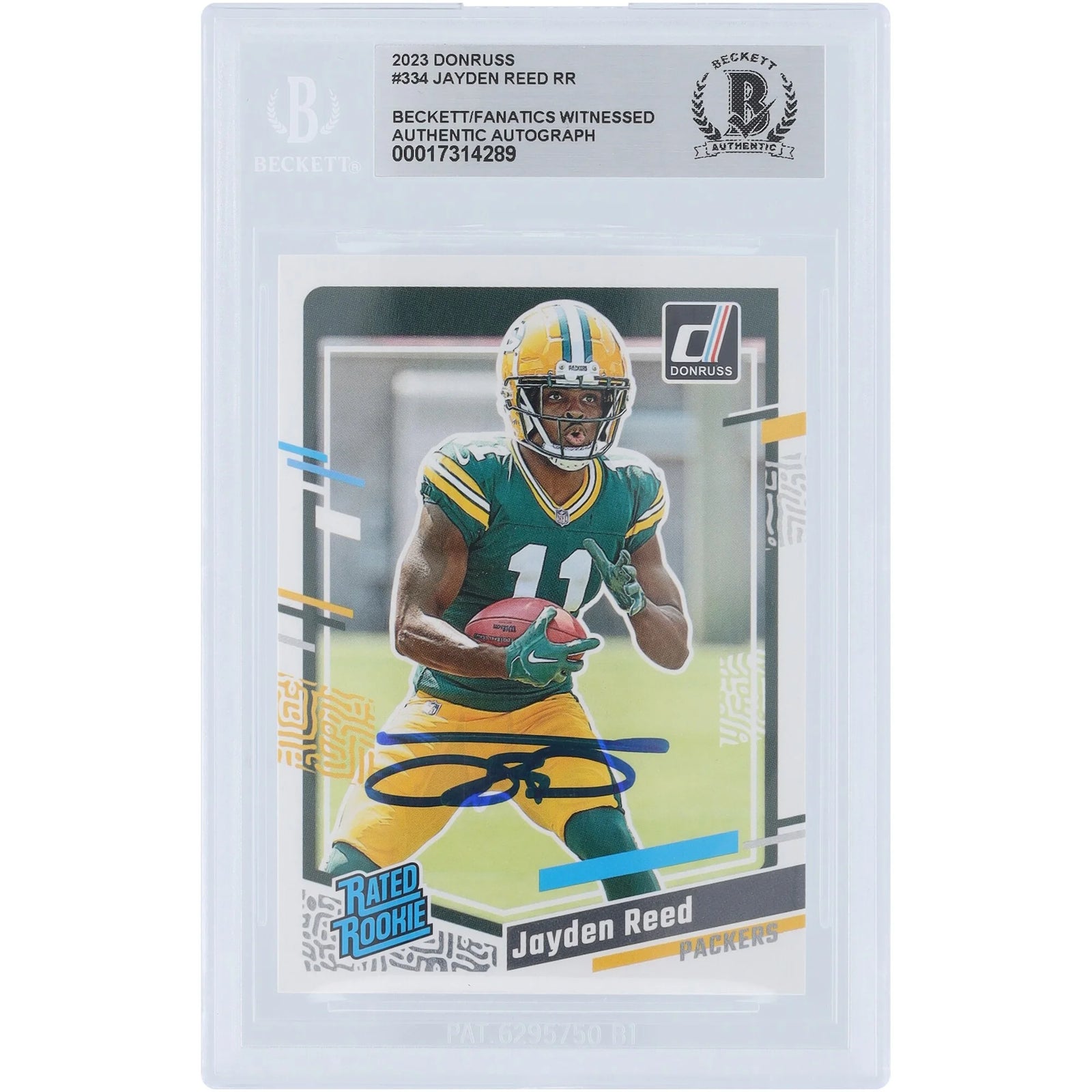 Jayden Reed Signed 2023 Panini Donruss Rated Rookie #334 | Packers