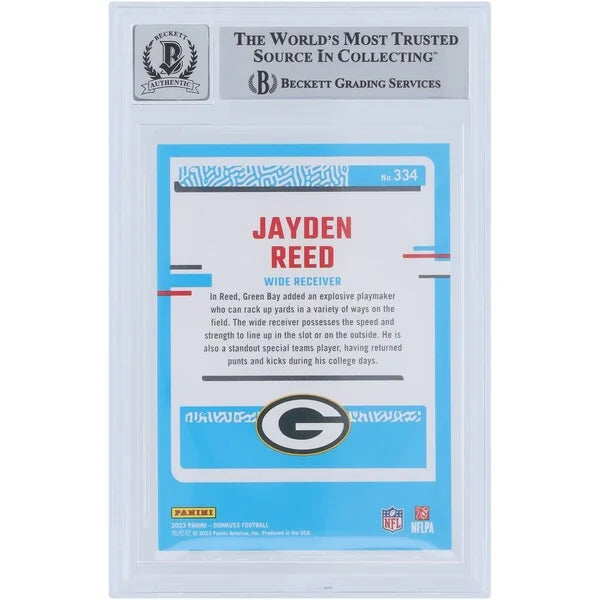 Jayden Reed Signed 2023 Panini Donruss Rated Rookie #334 | Beckett Authenticated