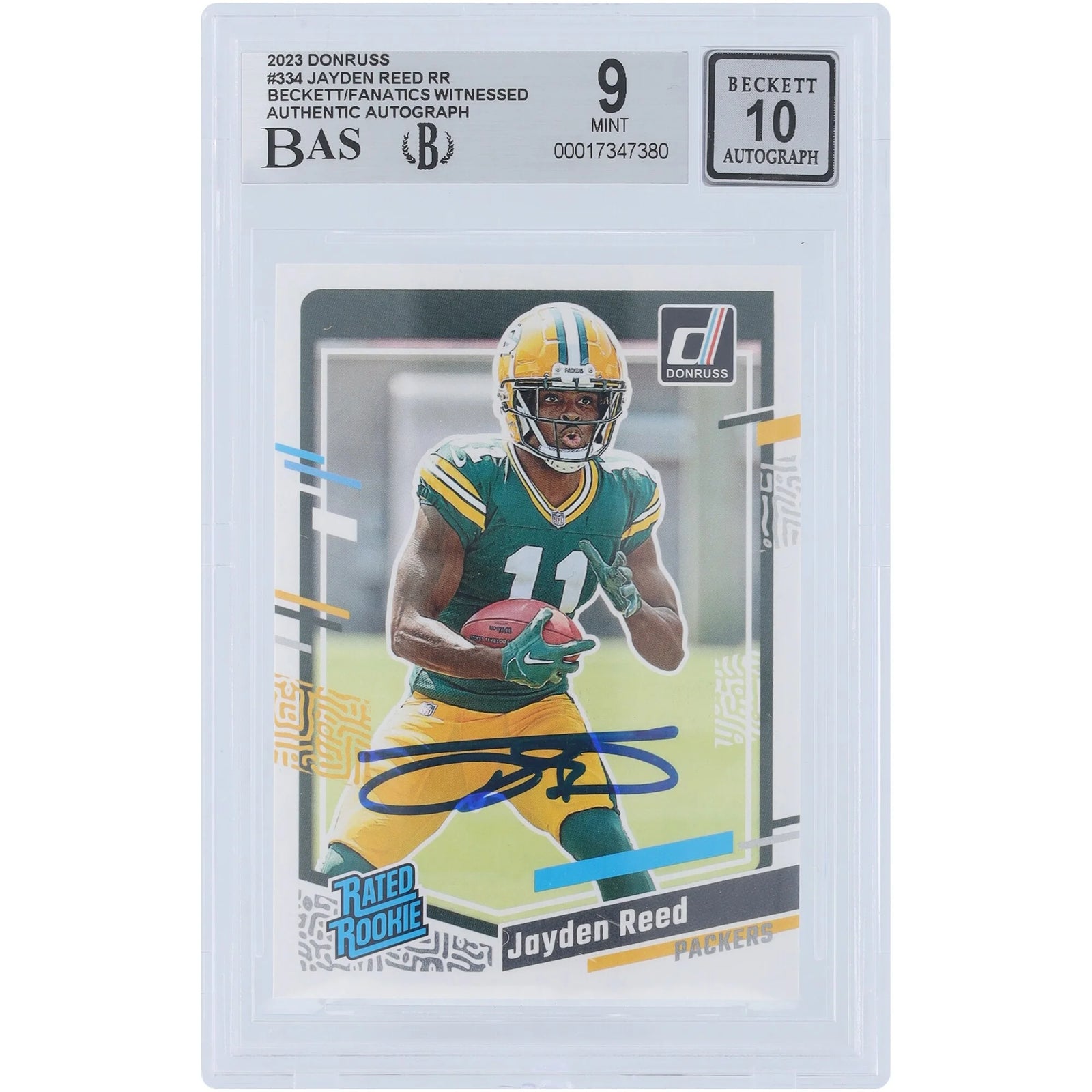 Jayden Reed Signed 2023 Panini Donruss Rated Rookie #334 | Beckett Authenticated