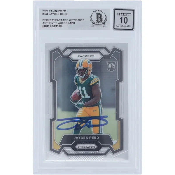 Jayden Reed Signed 2023 Panini Prizm #334 Rookie Card | Graded 10