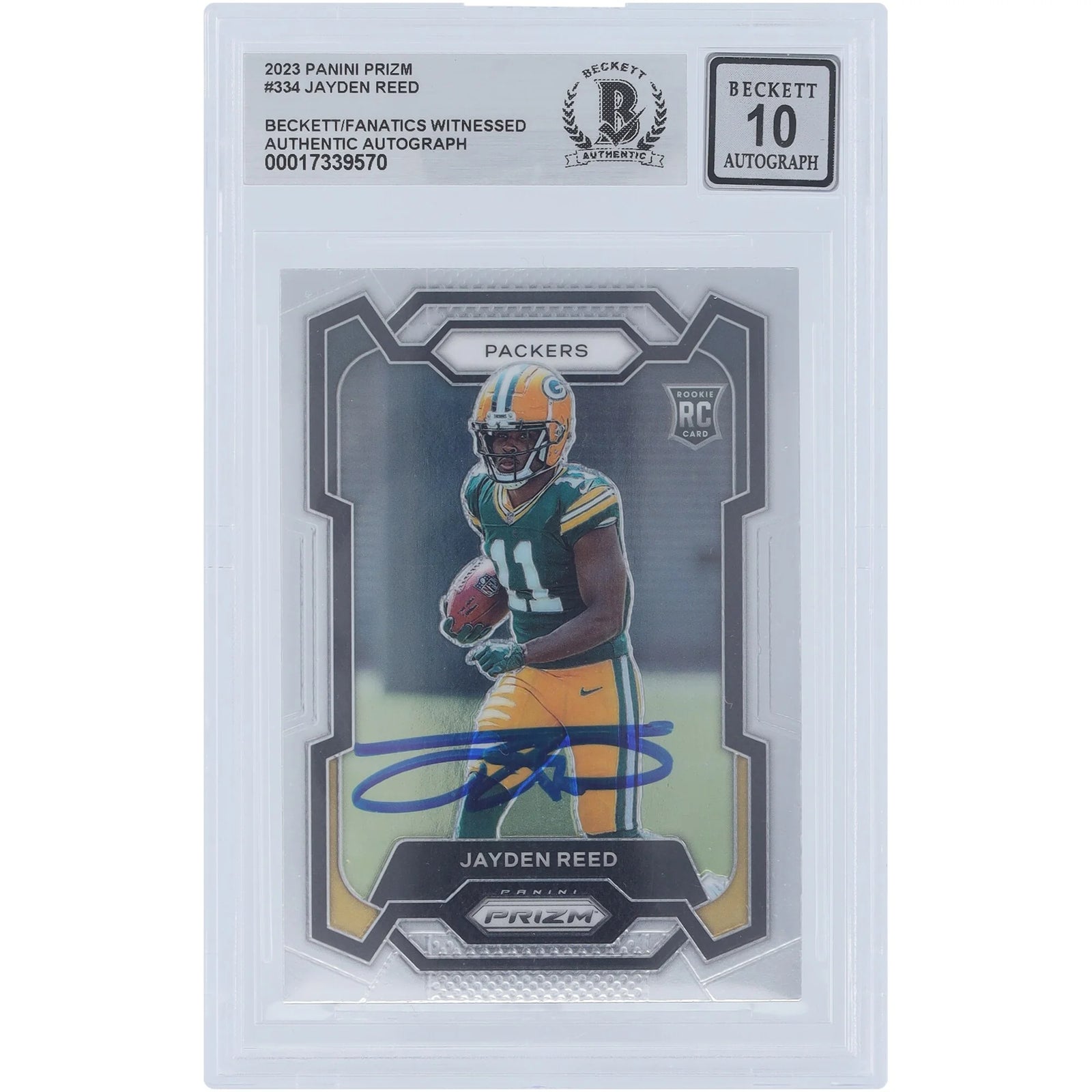 Jayden Reed Signed 2023 Panini Prizm #334 Rookie Card | Graded 10