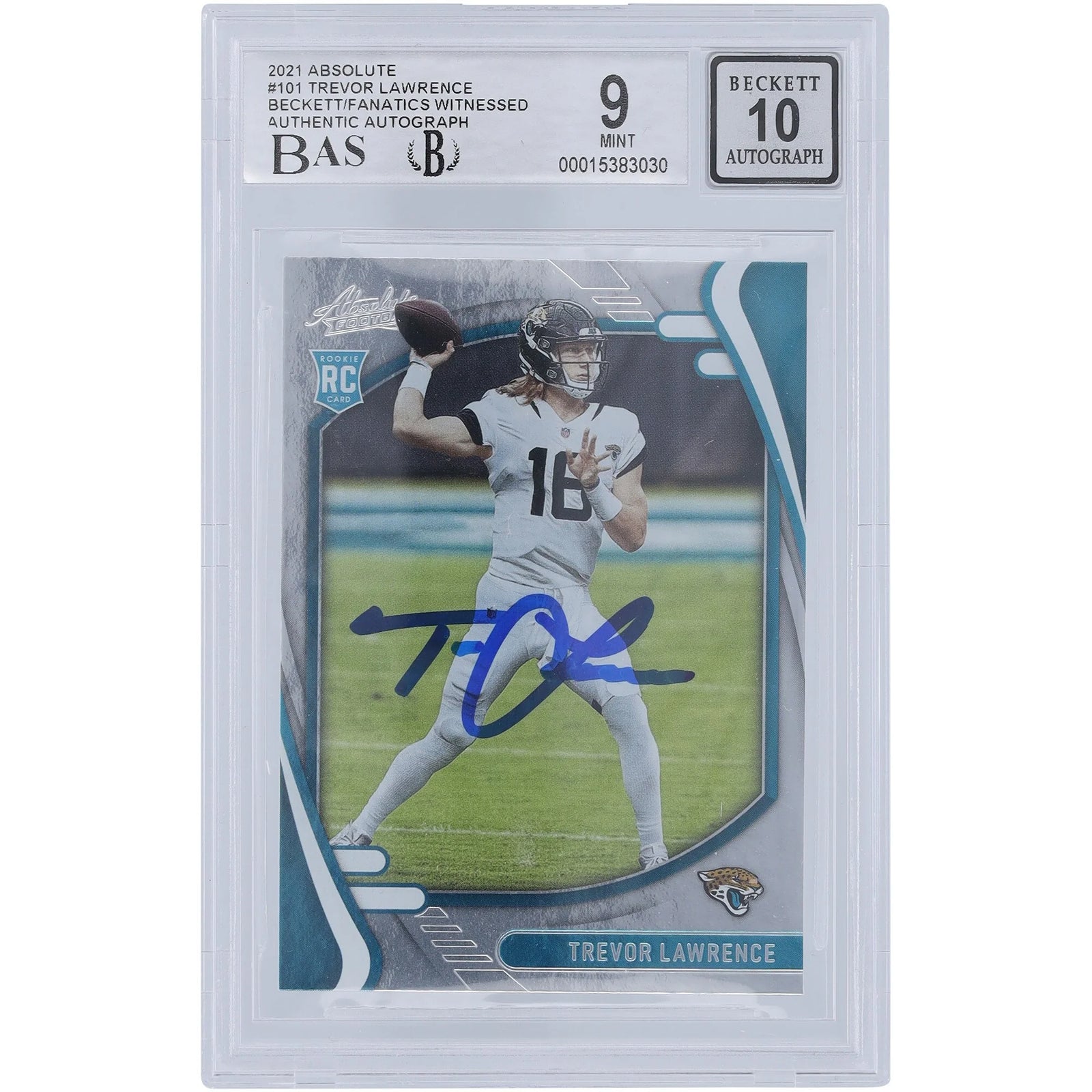 Trevor Lawrence Signed 2021 Panini Absolute #101 Rookie Card | Graded 9