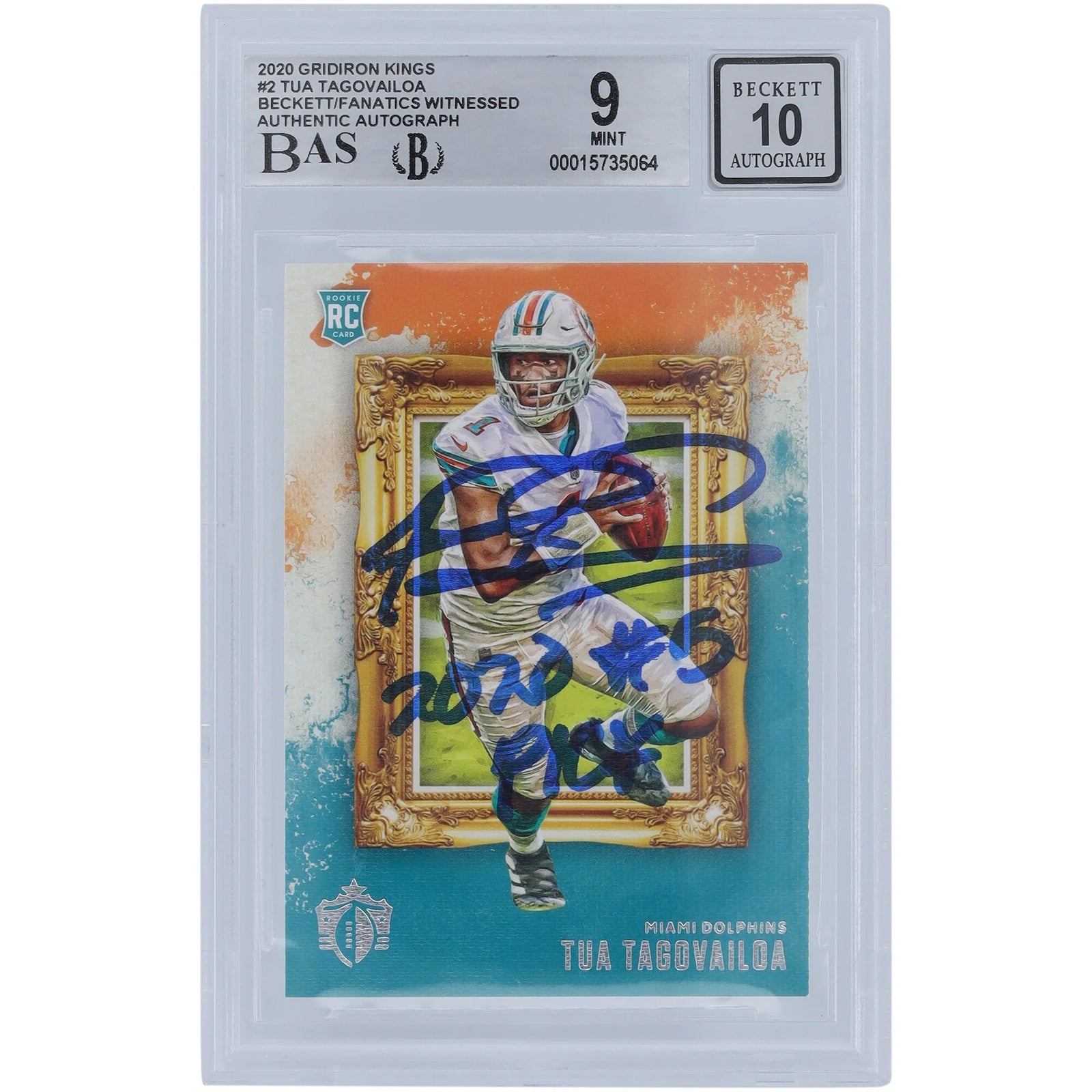 Tua Tagovailoa Signed 2020 Panini Gridiron Kings #GK-2 Rookie Card | Inscribed 2020 #5 Pic