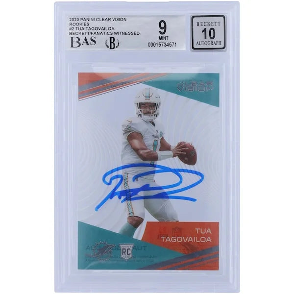 Tua Tagovailoa Signed 2020 Panini Clear Vision Rookies #CV-2 | Graded 9