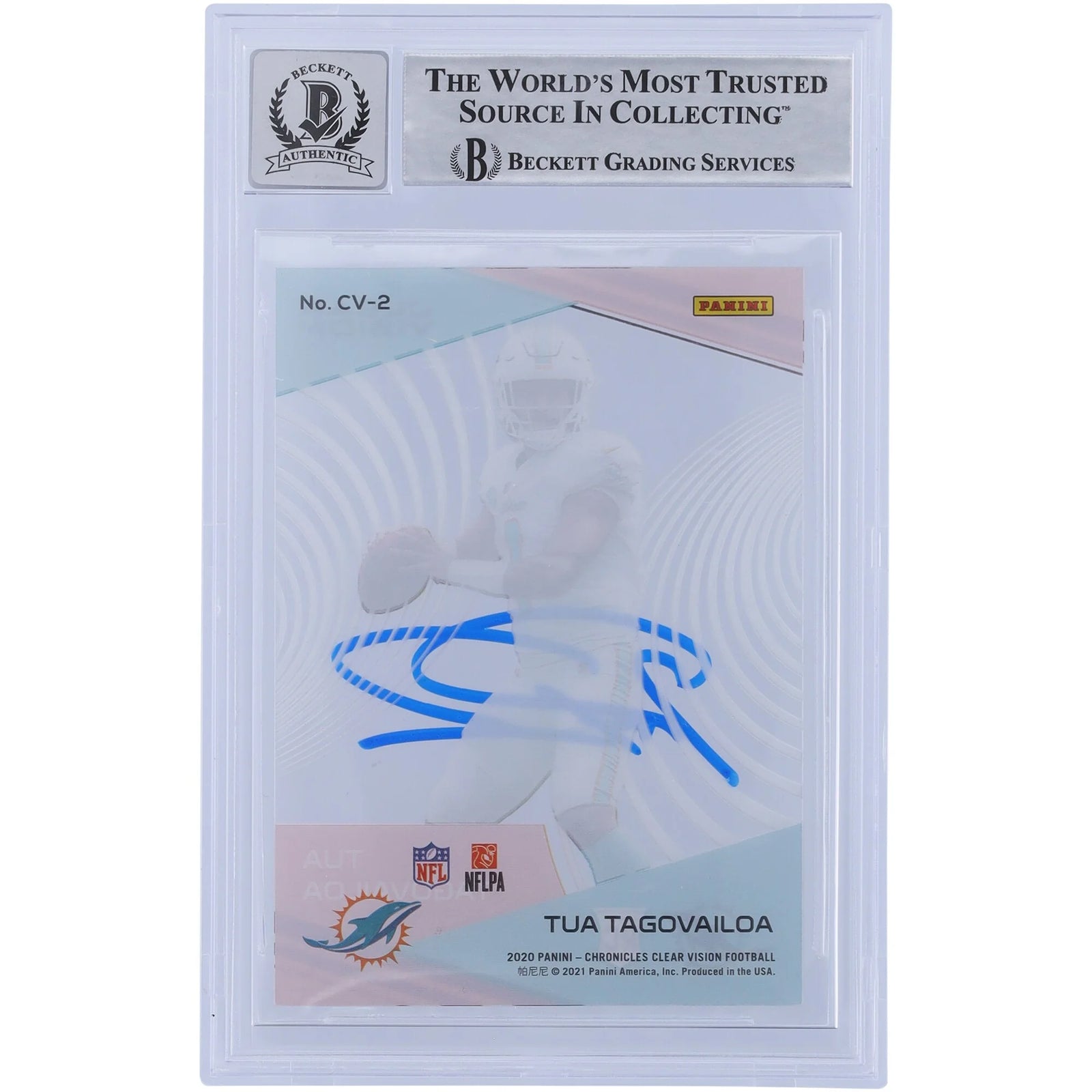 Tua Tagovailoa Signed 2020 Panini Clear Vision Rookies #CV-2 | Graded 9