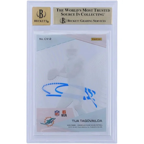 Tua Tagovailoa Signed 2020 Panini Clear Vision Rookies #CV-2 | Beckett 9.5