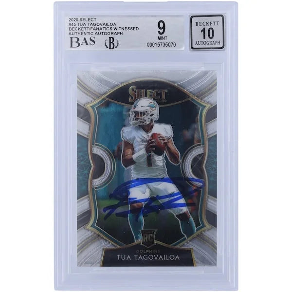 Tua Tagovailoa Signed 2020 Panini Select Concourse #45 Rookie Card | Beckett 9