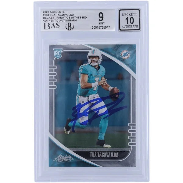 Tua Tagovailoa Signed 2020 Panini Absolute #194 Rookie Card | Beckett 9