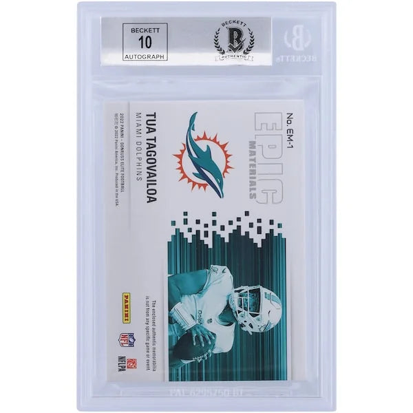 Tua Tagovailoa Signed 2022 Panini Elite Epic Materials Relic Card | Beckett 9
