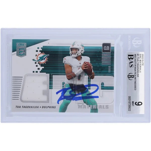 Tua Tagovailoa Signed 2022 Panini Elite Epic Materials Relic Card | Beckett 9