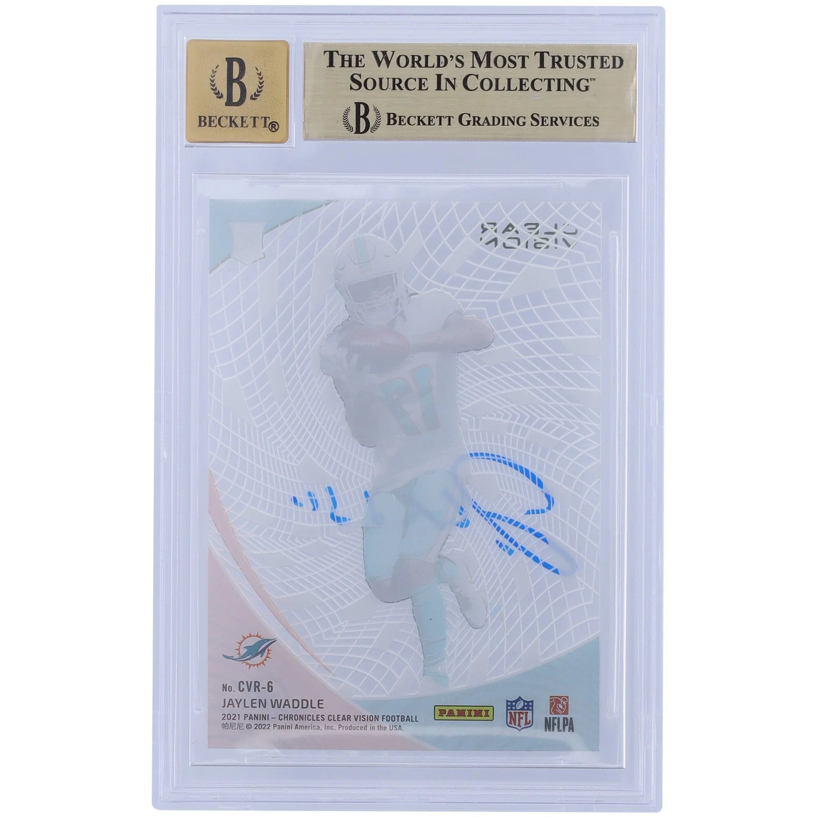 Jaylen Waddle Signed 2021 Panini Clear Vision Rookies #CVR-6 | Graded 9.5