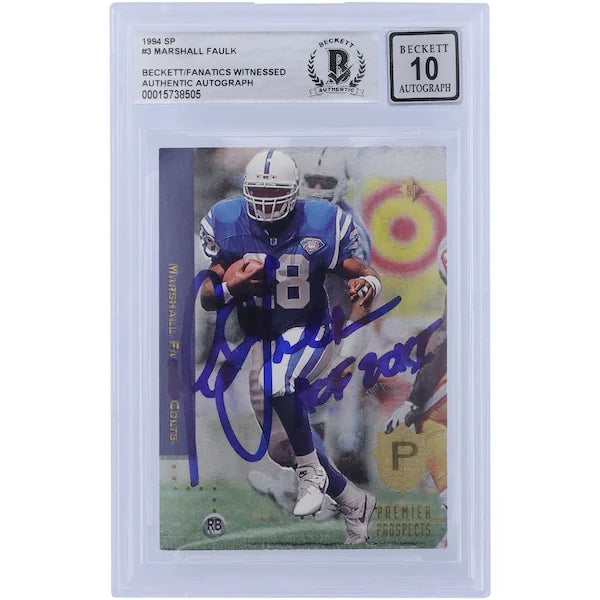 Marshall Faulk Signed 1994 Upper Deck SP #3 Rookie Card | Beckett 10 HOF Inscription