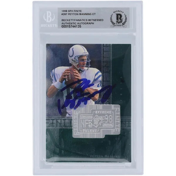 Peyton Manning Signed 1998 Upper Deck SPX Finite #287 Rookie Card | Graded 10