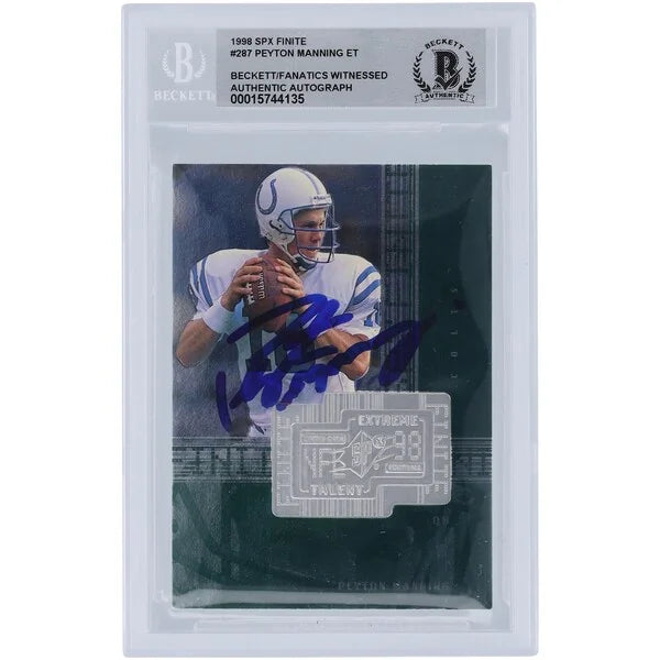 Peyton Manning Signed 1998 Upper Deck SPX Finite #287 Rookie Card | Graded 10