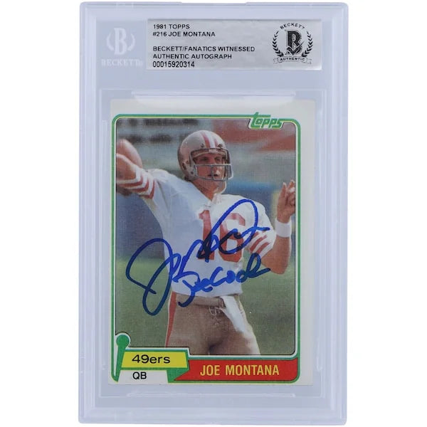 Joe Montana Signed 1981 Topps Series 1 #216 Rookie Card | Joe Cool Inscription