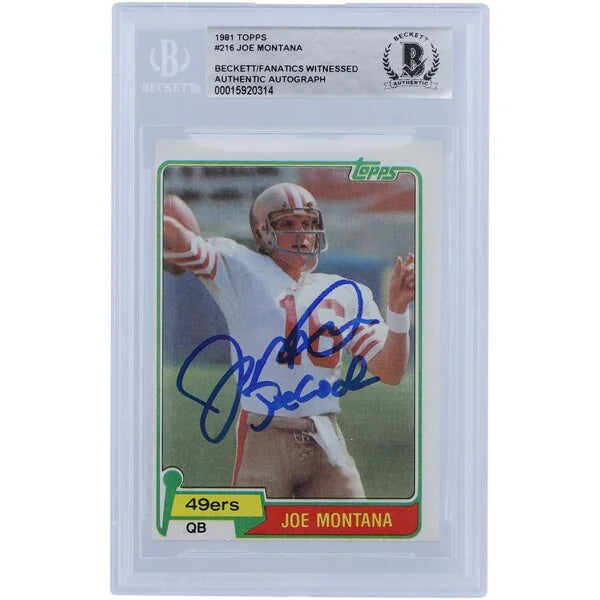 Joe Montana Signed 1981 Topps Series 1 #216 Rookie Card | Joe Cool Inscription