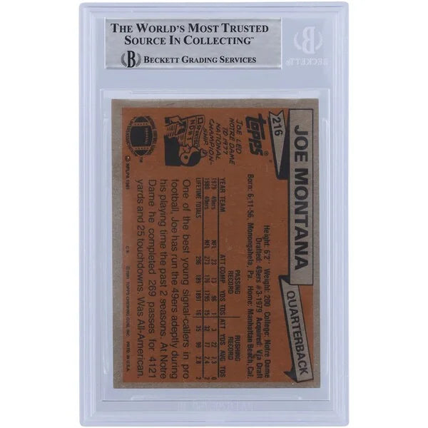 Joe Montana Signed 1981 Topps Series 1 #216 Rookie Card | Joe Cool Inscription