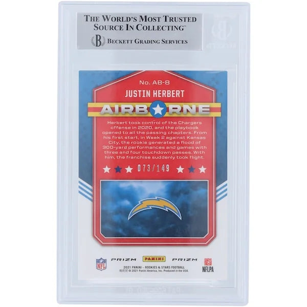 Justin Herbert Signed 2021 Panini Rookies & Stars Card | #73/149