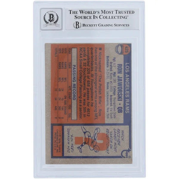 Ron Jaworski Signed 1976 Topps #426 Rookie Card | Graded 10
