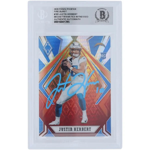 Justin Herbert Signed 2020 Panini Phoenix Rookie #103 Card | Beckett Authenticated