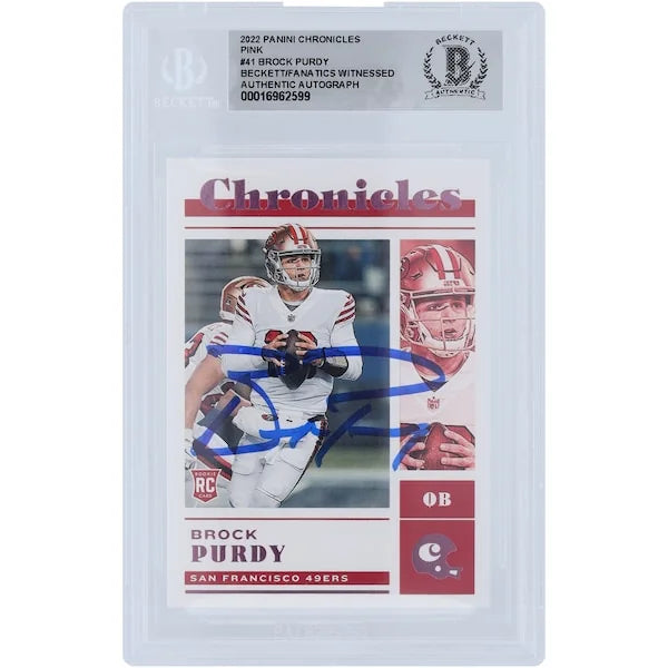 Brock Purdy Signed 2022 Panini Chronicles Pink #41 Rookie Card | 49ers