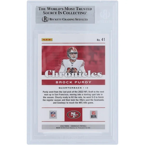 Brock Purdy Signed 2022 Panini Chronicles Pink #41 Rookie Card | 49ers