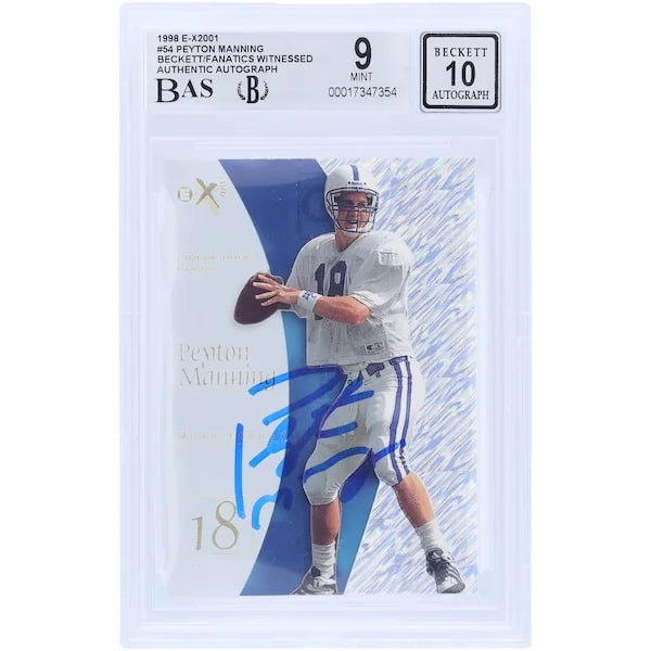Peyton Manning Signed 1998 Skybox E-X2001 #54 Rookie Card | Beckett 9