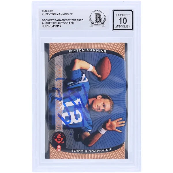 Peyton Manning Signed 1998 Upper Deck UD3 #1 Rookie Card | Beckett 10