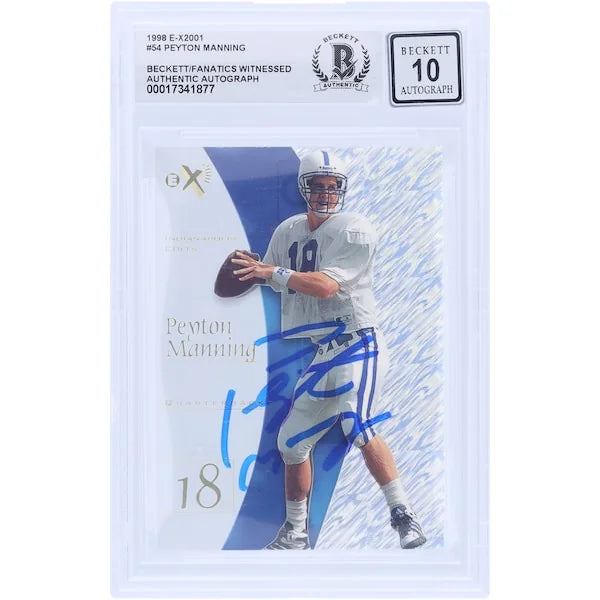 Peyton Manning Signed 1998 Skybox E-X2001 #54 Rookie Card | Beckett 10