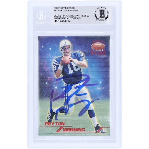 Peyton Manning Signed 1998 Topps Star #67 Rookie Card | Beckett Authenticated