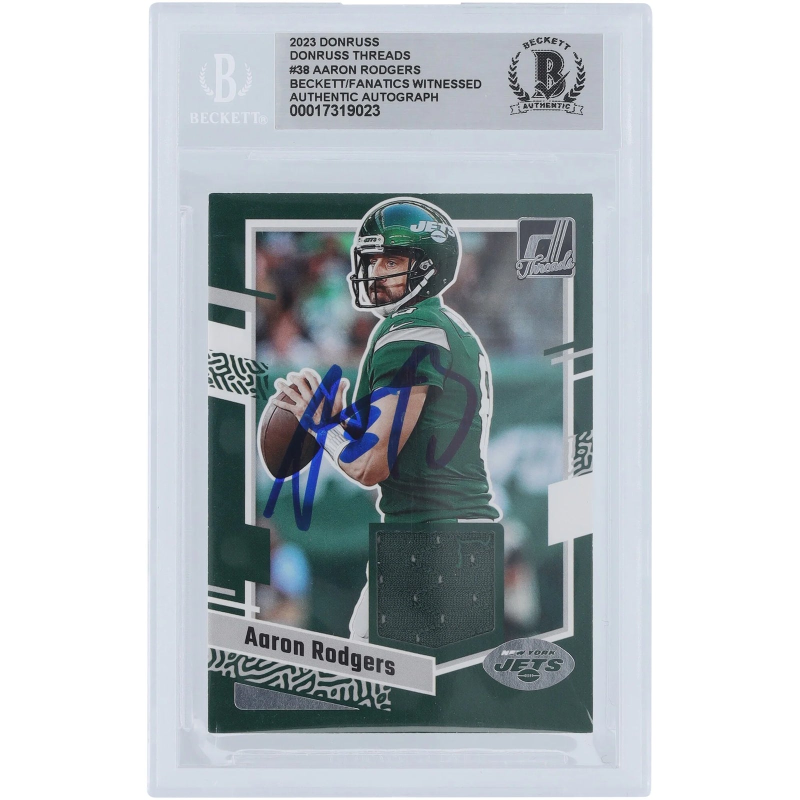 Aaron Rodgers Signed 2023 Panini Donruss Threads Relic Card | Beckett Authenticated