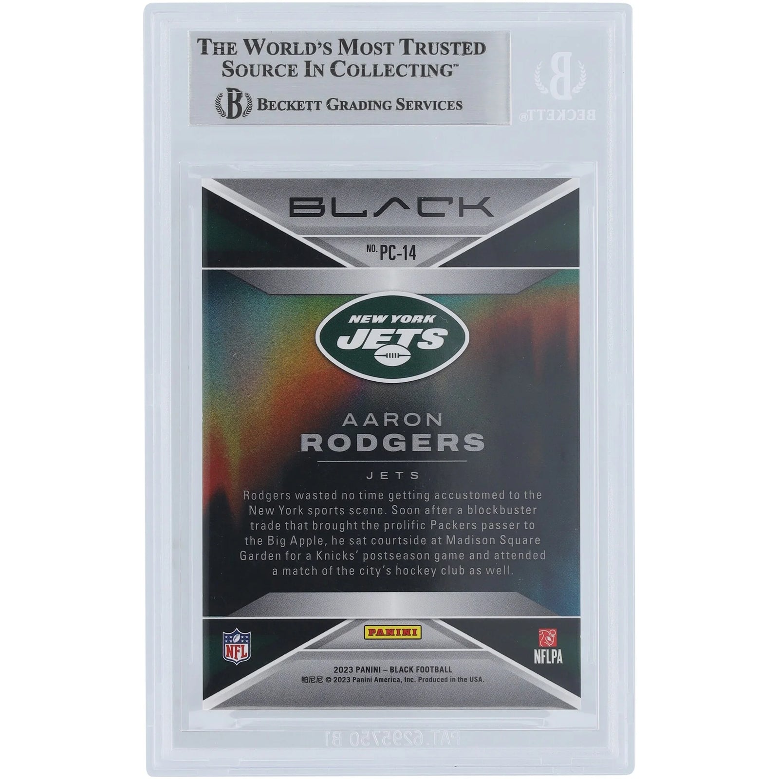 Aaron Rodgers Signed 2023 Panini Black Prolific Card #PC-14 | Beckett Authenticated