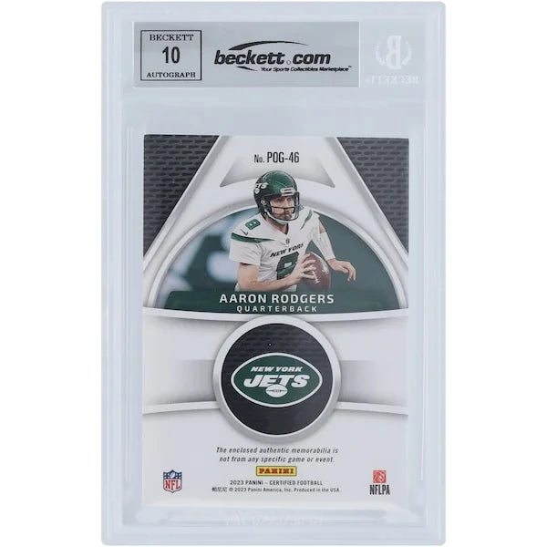 Aaron Rodgers Signed 2023 Panini Certified Piece of the Game Card #POG-46 | Beckett 10