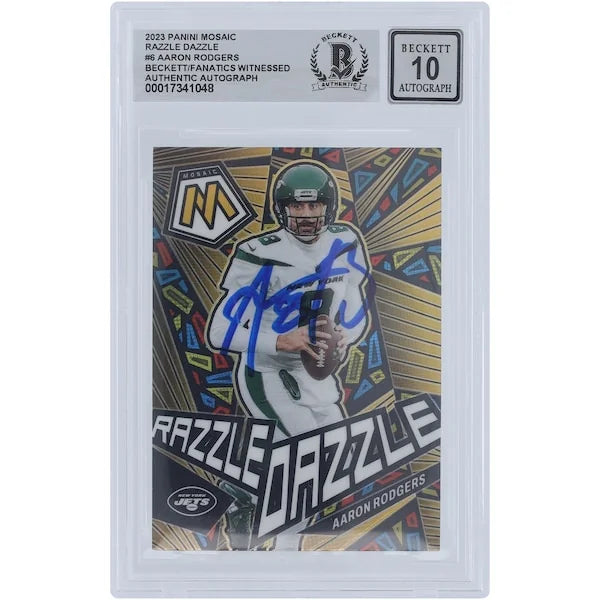 Aaron Rodgers Signed 2023 Panini Mosaic Razzle Dazzle #RD-6 | Beckett Authenticated